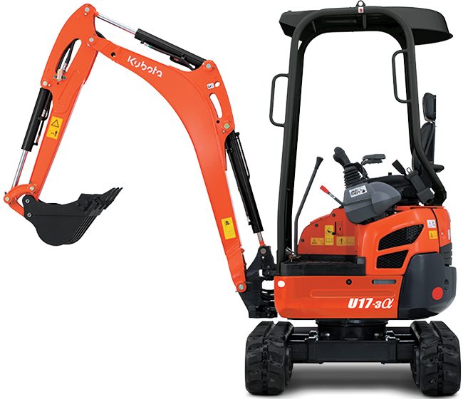 Mini excavator 1.8t hire (Kubota U-17)