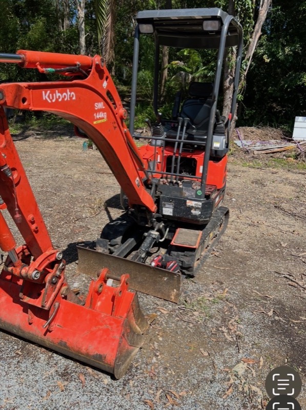 Kubota excavator at work site